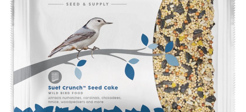 Harvest Suet Crunch™ Seed Cake is a blend of seeds and suet pieces for a convenient bird feeding treat.